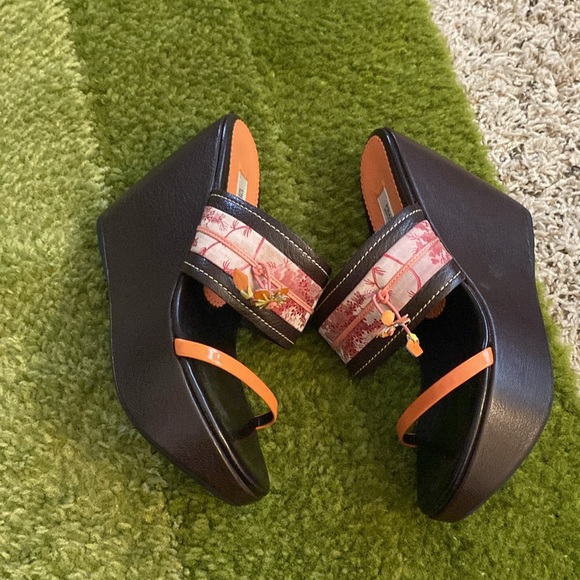 NIB Prada Wedge Heel Sandals - Picture 2 of 8